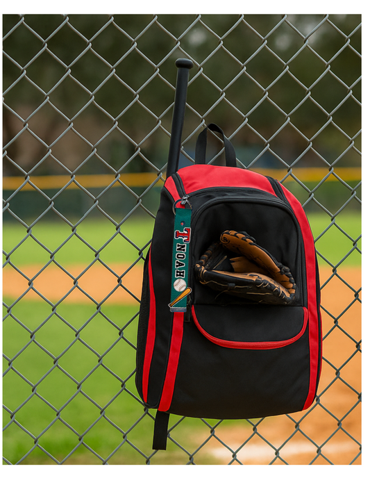 Keychain on Baseball Bag
